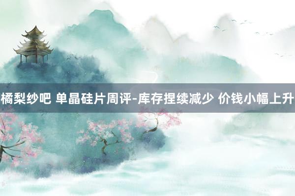 橘梨纱吧 单晶硅片周评-库存捏续减少 价钱小幅上升